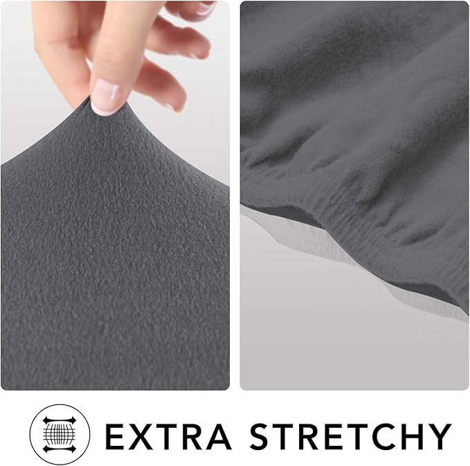 PureFit Super Stretch Chair Sofa Slipcover with Pocket – Spandex Non Slip Soft Couch Sofa Cover, Washable Furniture Protector with Elastic Bottom for Kids, Pets （Recliner, Gray ）