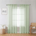 Lecloud Light Green Sheer Curtains 78 Inches Long 2 Panels, Modern Light Filtering Breathable Curtain, Gauzy Stylish Home Decor Drapes with Rod Pocket for Living Room Bedroom, Each 42" W x 78" L
