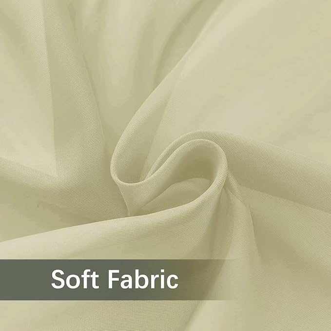youleyar Solid Sheer Rod Pocket Curtain Voile Draperies 2 Panels White Beige Black Ivory Coffee 26 Inch Width 30 Inch Long 1 Pair for Kitchen Bedroom Children Living Room Yard(Sage Green,26W x 30L)