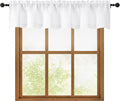 OWENIE White Valances for Windows 1 Pcs, Light Filtering Textured Farmhouse Short Small Valance Curtains for Bathroom Basement Living Room Bedroom, Rod Pocket Half Curtains for Windows, 60Wx12L Inch