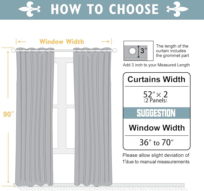 ChrisDowa Room Darkening Curtains 90 Inches Long 2 Panels Set for Living Room, Grommet Thermal Insulated Blackout Curtains for Bedroom (Mustard Yellow, 52 x 90 Inch)