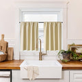 RYB HOME 100% Blackout Short Curtains for Small Window, Thermal Insulated Total Room Darkening Noise Reducing Curtains for Basement Bathroom RV Cars, 29 inches Wide by 24 inches Long, Biscotti Beige