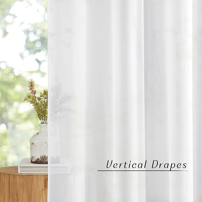NICETOWN Kitchen Curtains 36 inches Long, Grommet Voile Sheer with Light Filtering Window Treatments Elegant Lightweight Drapes for Nursery/Bathroom, W30 x L36, 2 Panels