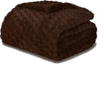 Puncuntex Brown Throw Blanket 60"×80" inches Fuzzy 3D Jacquard Decorative Flannel Fleece Super Soft Plush Cozy Blanket for Couch Sofa Chair Lightweight