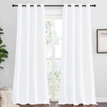 NICETOWN White Curtains for Sliding Door - 55 by 96, 2 Pieces, Blocking Out 50% Sunlight Window Treatment Modern Design Grommet Curtain Panels for Dining Room