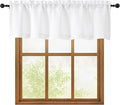 OWENIE White Valances for Windows 1 Pcs, Light Filtering Textured Farmhouse Short Small Valance Curtains for Bathroom Basement Living Room Bedroom, Rod Pocket Half Curtains Over Sink, 52" Wx16 L