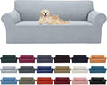 Cupuamon 2026 New Stretch Oversized Sofa Slipcovers Couch Sofa Cover for 4 Seater Furniture Protector Covers with Elastic Bottom Jacquard Fabric Small Checks for Pets, Kids - Silver