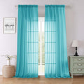 Lecloud Turquoise Sheer Curtains 96 Inches Long 2 Pcs, Light Filtering Window Curtains for Living Room Bedroom Dining Room, Vintage Home Decor Rod Pockets Privacy Drapes, Each Panel 59" W x 96" L