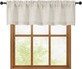 OWENIE Natural Valances for Windows 1 Pcs, Light Filtering Textured Farmhouse Short Small Valance Curtains for Bathroom Basement Living Room Bedroom, Rod Pocket Half Curtains Over Sink, 60Wx14L Inch