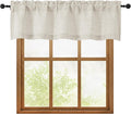 OWENIE Natural Valances for Windows 1 Pcs, Light Filtering Textured Farmhouse Short Small Valance Curtains for Bathroom Basement Living Room Bedroom, Rod Pocket Half Curtains Over Sink, 52Wx14L Inch