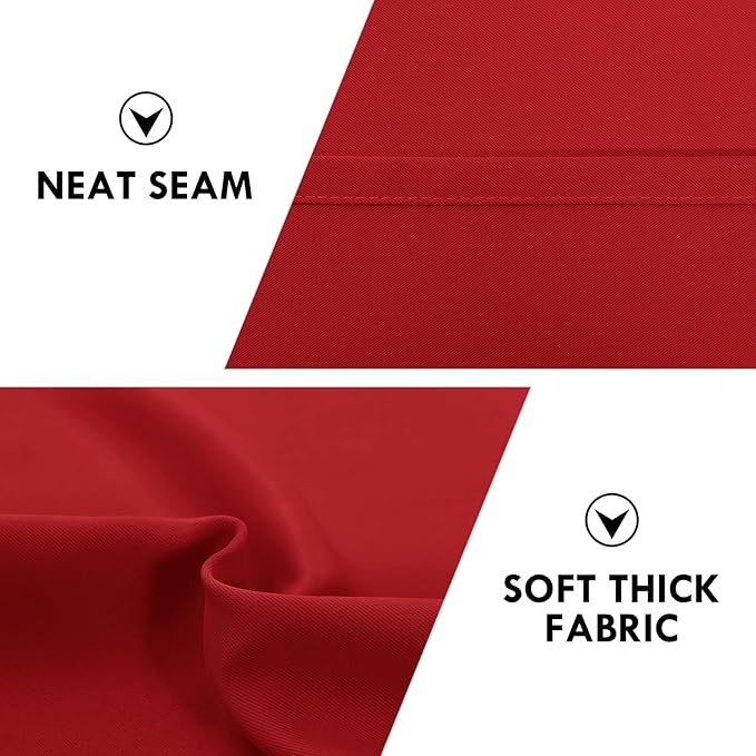 DWCN Christmas Red Blackout Curtains for Bedroom – Rod Pocket Thermal Insulated Energy Saving Drapes for Living Room and Bedroom, W 38 x L 54 Inch, 2 Panels