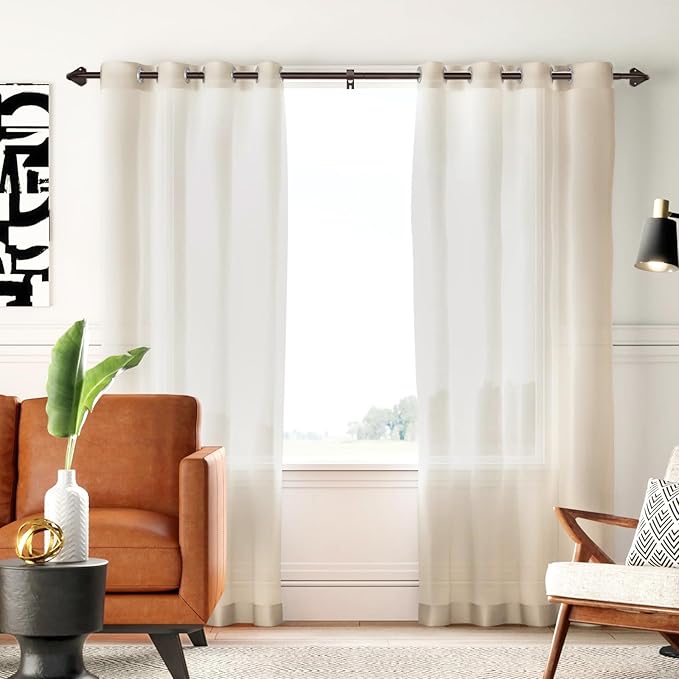 GXOACKJ Brown Curtain Rods for Windows 28 to 48 inch, 5/8 inch Adjustable Wrap Around Blackout Curtain Rods for Bedroom & Outdoor