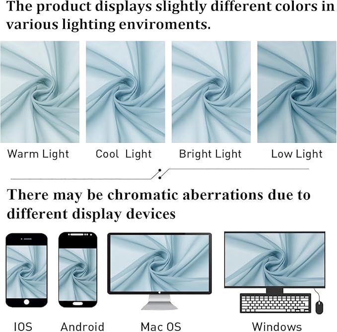 Lecloud Solid Voile Sky Blue Sheer Curtains 63 Inch Length 2 Panels, Dual Rod Pockets Window Light Filtering Curtain for Living Room and Girls Bedroom, Gauzy Kitchen Light Blue Drapes, 40x63 Inches