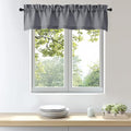 OWENIE Bob 1 PCS Dark Grey Valances for Windows, Faux Linen Textured Kitchen Window Curtains Valance for Bedroom Living Room, Modern Soft Airy Solid Rod Pocket Bathroom Cafe Curtain, 60Wx12L Inch
