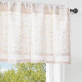 jinchan Kitchen Valance Curtain for Windows 16 Inch Mini Pom-Pom Double Layer Valance Linen Blend Country Window Treatment for Bedroom Living Room Light Filtering Rod Pocket 1 Panel Sunlit Grove