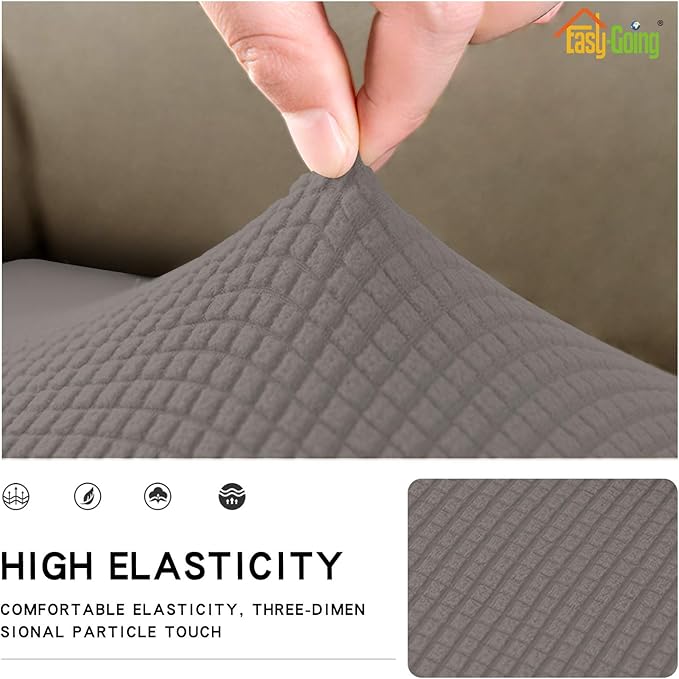 Easy-Going Stretch Loveseat Cushion Cover Sofa Cushion Furniture Protector Sofa Seat Sofa Slipcover Sofa Cover Soft Flexibility with Elastic Bottom(Loveseat Cushion, Taupe)
