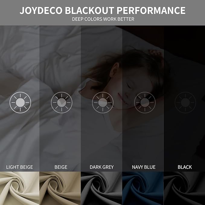 Joydeco Blackout Curtains 108 Inch Length 2 Panels Set, Thermal Insulated Long Curtains& Drapes 2 Burg, Room Darkening Grommet Drapes for Bedroom Living Room Window(Greyish White, W52 x L108 Inch)