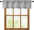 OWENIE Grey Valances for Windows 1 Pcs, Light Filtering Textured Farmhouse Short Small Valance Curtains for Bathroom Basement Living Room Bedroom, Rod Pocket Half Curtains for Windows, 52Wx12L Inch