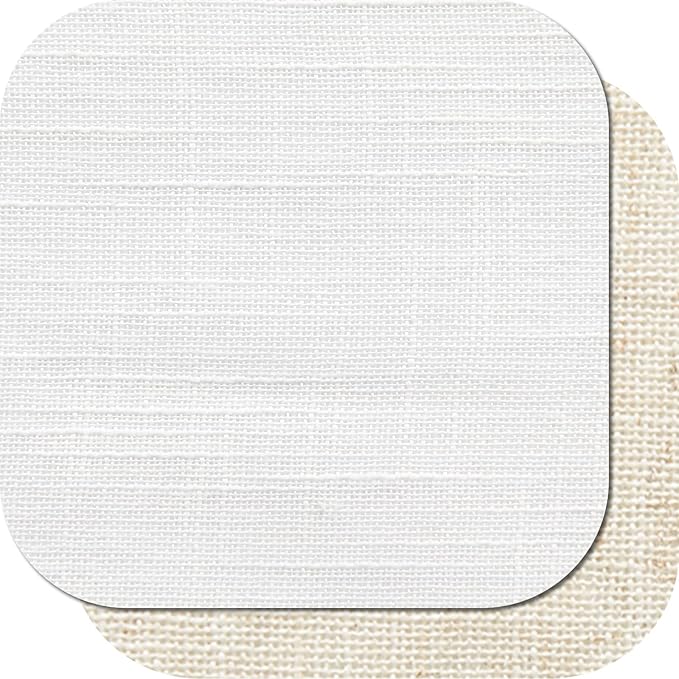 jinchan Linen Valance for Farmhouse Living Room Windows 16 Inch Slubbed Crossed Double Layer Window Valance Light Filtering Rustic Country Overlay Rod Pocket 1 Panel White
