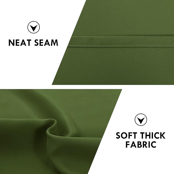 DWCN Olive Green Room Darkening Blackout Curtains - Thermal Insulated Privacy Energy Saving Window Curtain Drapes 42 x 54 inch Length, Set of 2 Bedroom Living Room Curtains