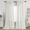 Extra Long Beige White Linen Curtains 120 Inch for Living Room 2 Panels Set Rod Pocket Back Tab Light Filtering Semi Sheer Soft Linen Window Drapes Privacy High Ceiling Drapes for Farmhouse 52x120