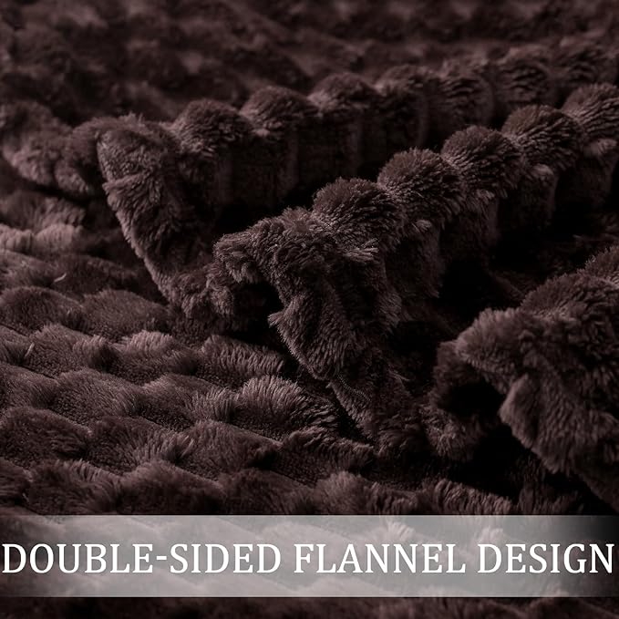 Exclusivo Mezcla Fleece King Blanket for Bed, Extra Large Fuzzy Coffee Bed Blankets, Soft Cozy Plush Sofa Throws for All Seasons, 90x104 Inches