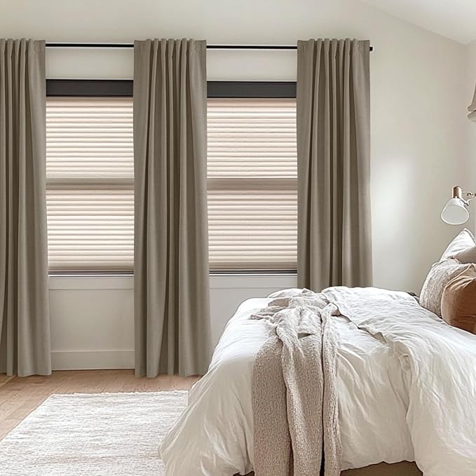 100% Blackout Shield Polyester Blackout Curtains for Bedroom 72 Inches Long, Back Tab/Rod Pocket Living Room Drapes, Thermal Insulated Blackout Curtains 2 Panels Set, 50" W x 72" L, Faux Polyester