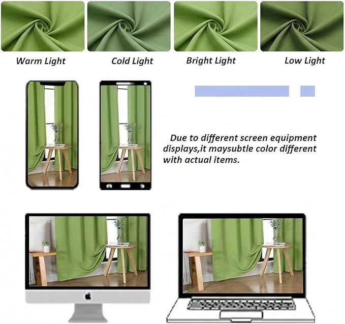 Simplebrand Ava Lime Blackout Curtains for Bedroom 84 Inch Length 2 Panels Set, Solid Thermal Insulated Privacy Nursery Window Treatment Curtains Blackout Drapes, W40 x L84 Inch, Lime