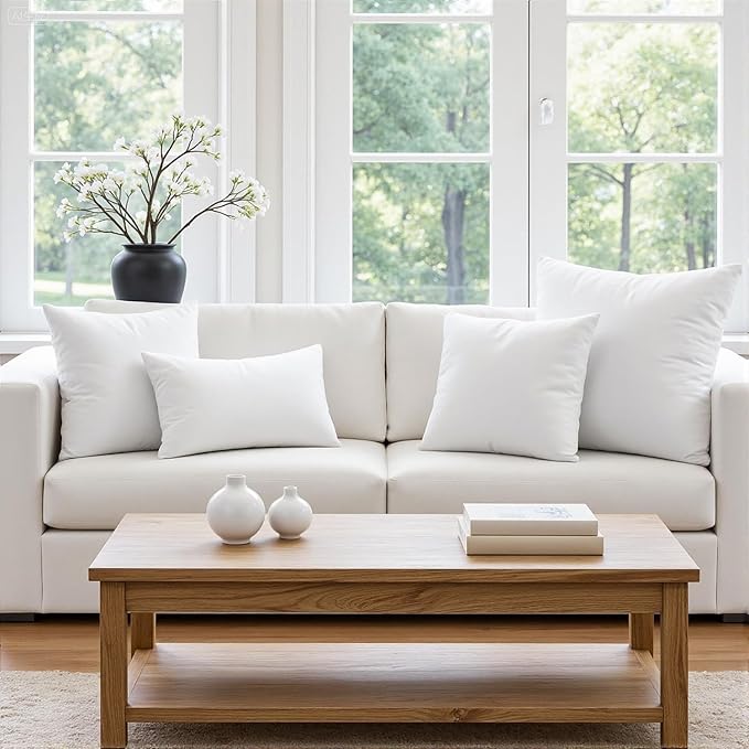 MIULEE Throw Pillow Insert Premium Pillow Stuffer Sham Rectangle for Decorative Cushion Bed Couch Sofa 12x20 Inch