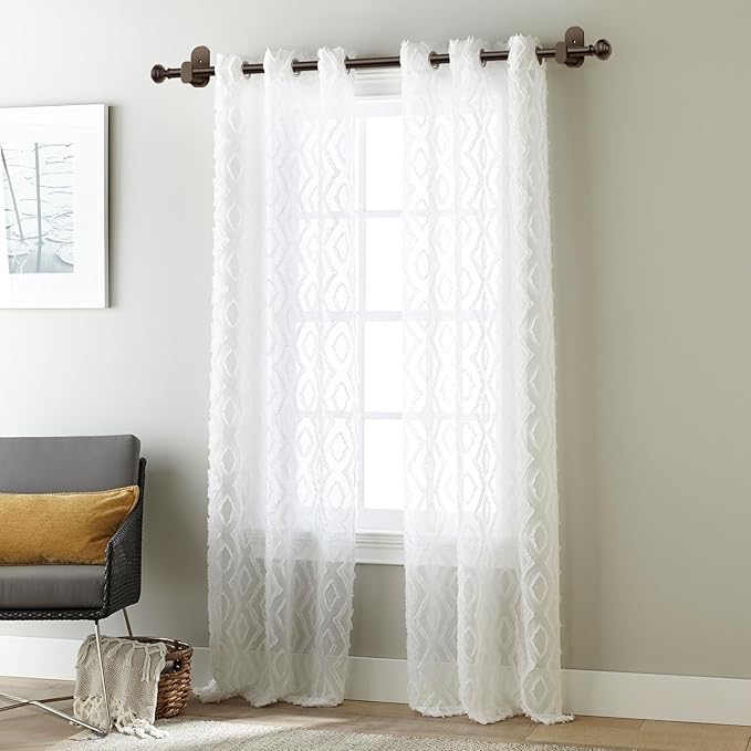 KAMANINA Curtain Rods No Drilling for Windows 16 to 30 Inches, 5/8 Inch Diameter Adjustable Telescoping Drapery Pole with Adhesive Brackets, Bronze