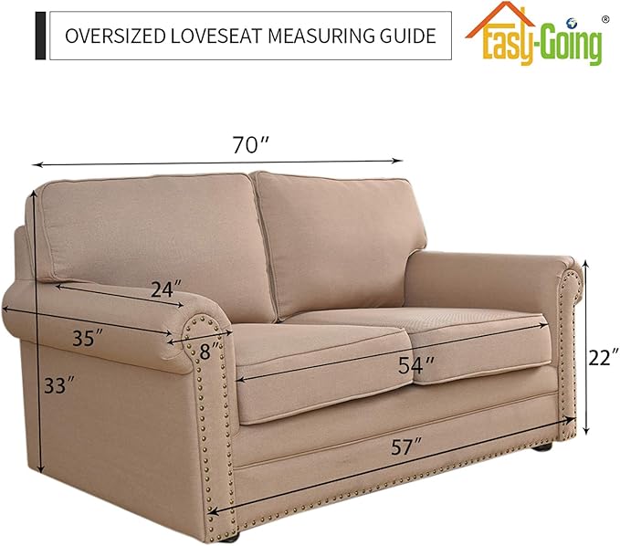 Easy-Going Stretch Oversized Loveseat Slipcover 1-Piece Sofa Cover Furniture Protector Couch Soft with Elastic Bottom for Kids Polyester Spandex Jacquard Fabric Small Checks Christmas Red