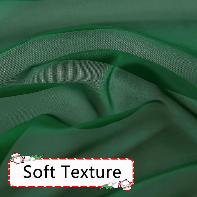 SpaceDresser Foliage Green Sheer Curtains 4 Panels Rod Pocket Semi-Sheer Curtain 72 Inches Long Light Filtering Voile Window Drapes for Bedroom Living Room Kitchen, Each 52W x 72L
