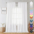 Lecloud Sheer Curtain Panels Set 96" Inches Long, Solid Voile Light Filtering Airy Curtains Window Treatment Drapes for Living Room, 2 Panels Elegant Bedroom Sheer Curtains, White, 40" Wx96 L