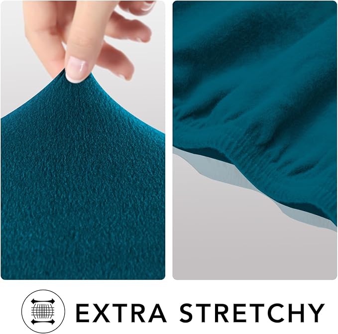 PureFit Super Stretch Sofa Slipcover – Spandex Non Slip Soft Couch Sofa Cover, Washable Furniture Protector with Non Skid Foam and Elastic Bottom for Kids, Pets (Oversized, Peacock Blue)
