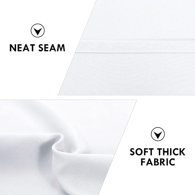 DWCN White Curtains for Living Room Thermal Insulated, Energy Saving & Noise Reducing Bedroom Curtains, White, W 70x L 84 Inch, Set of 2 Rod Pocket Curtain Panels