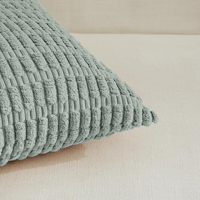 Fancy Homi 4 Packs Decorative Throw Pillow Covers for Living Room Couch Bed, Modern Farmhouse Boho Home Decor, Accent Cushion Case (24 x 24-Inch, Grey Blue)