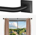 Black Curtain Rods for Windows 28-48Inch Heavy Duty French Return Rod, Wrap Around Blackout Curtain Rods, Adjustable Room Darkening Drapery Rod for Bedroom, Living Room, Sliding Door & Outdoor Patio