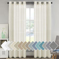 H.VERSAILTEX Elegant Natural Linen Curtain Panels Energy Efficient Semi - Sheers Linen Curtains/Nickel Grommet Window Treatments Panels/Drapes (Set of 2, 52 by 96 Inch, Ivory)