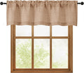 OWENIE Terracotta Valances for Windows 1 Pcs, Light Filtering Textured Farmhouse Short Small Valance Curtains for Bathroom Basement Living Room Bedroom, Rod Pocket Half Curtains Over Sink, 52" Wx14 L