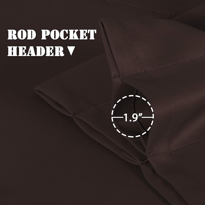 H.VERSAILTEX Blackout Valances for Windows,Kitchen Valance Curtains for Living Room/Bedroom/Bathroom/Basement Privacy Short Window Valance Curtains, 4 Panels 52" W x 18,Chocolate Brown
