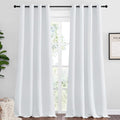 NICETOWN Bedroom Blackout Curtains Panels, 1 Pair, 52 inches by 92 Inch, Greyish White, Triple Weave Energy Saving Thermal Insulated Solid Grommet Blackout Draperies for Patio