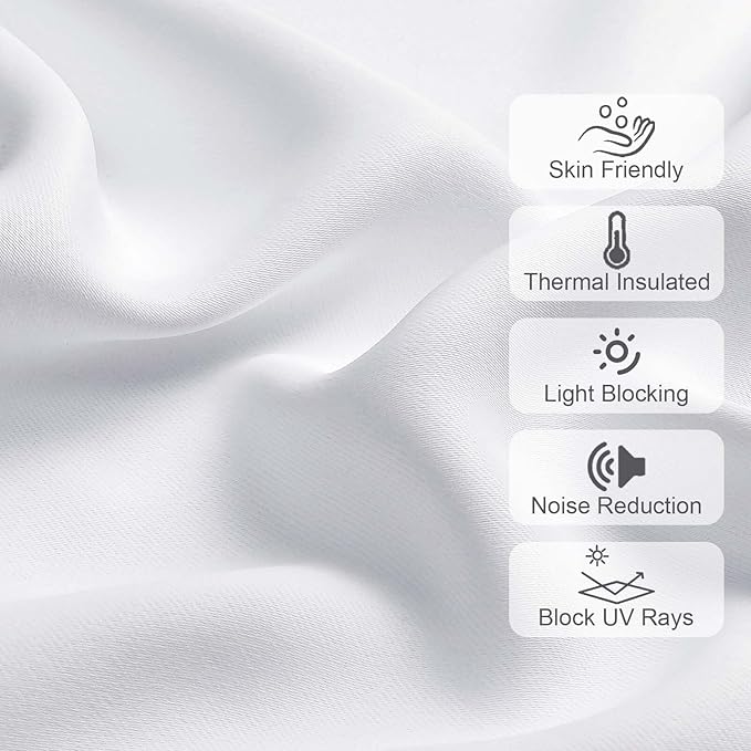 Chyhomenyc White Valances for Window, Light Filtering Short Curtains for Kitchen Bedroom Living Room, Rod Pocket Top Small Window Treatment Valance RV Bunk Panels, 60" Wx14 L, 2 Pieces
