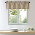 OWENIE Bob 1 PCS Camel Valances for Windows, Faux Linen Textured Kitchen Window Curtains Valance for Bedroom Living Room, Modern Soft Airy Solid Rod Pocket Bathroom Cafe Curtain, 60Wx16L Inch