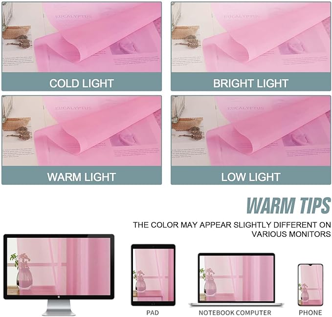 Light Pink Sheer Curtains 84 Inches Long 2 Panels, Elegant Airy Transparent Light Filtering Window Curtains, Window Drapes for Living Room Bedroom, Top Dual Rod Pocket Design, 2x42Wx84L Inches