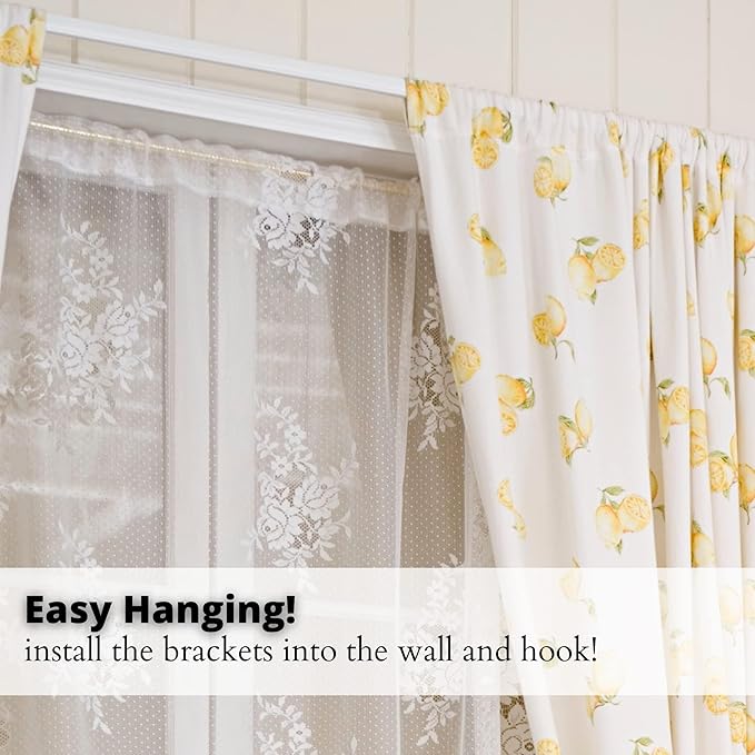 Yafa Home Fashion Heavy Duty Single Standard Adjustable Curtain Rod Hardware Included