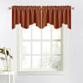 NICETOWN Burnt Orange Curtain Valance for Windows Modern Rod Pocket Valance Window Treatments 2 Panels Short Valances for Kitchen Windows Bathroom Bedroom, 52 x 18 inch