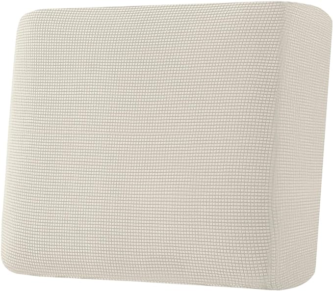 H.VERSAILTEX Super Stretch Individual Seat Cushion Covers Sofa Covers Couch Cushion Covers Slipcover Sets Thick Jacquard Textured Twill Fabric (1 Piece Chair Cushion Cover, Natural)