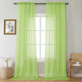 Gwine Extra Long Sheer Curtains 108 Inches Long - Light Filtering Rod Pocket Window Curtain Panels for Bedroom, Elegant Soft Voile Living Room Sheer Drapes, Each 42Wx108L, 9FT, 2 Panels, Lime
