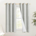 NICETOWN Grey 100% Blackout Curtain Panels, Set of 2, 34" Wide by 60" Long, Thermal Insulated White Thermal Insulated Liner Drapes for Nursery, Noise Reducing and Heat Blocking Drapes for Windows