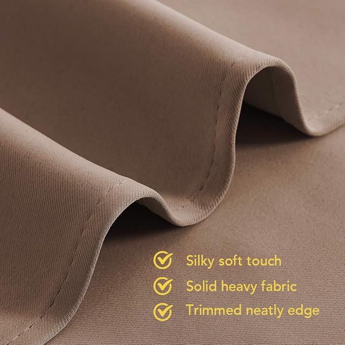 NICETOWN Blackout Window Curtains 60 inch Length, Cappuccino, 2 Panels, 34 x 60 Inch, Grommet Top Room Darkening Thermal Insulated Solid Vertical Drapes for Bedroom